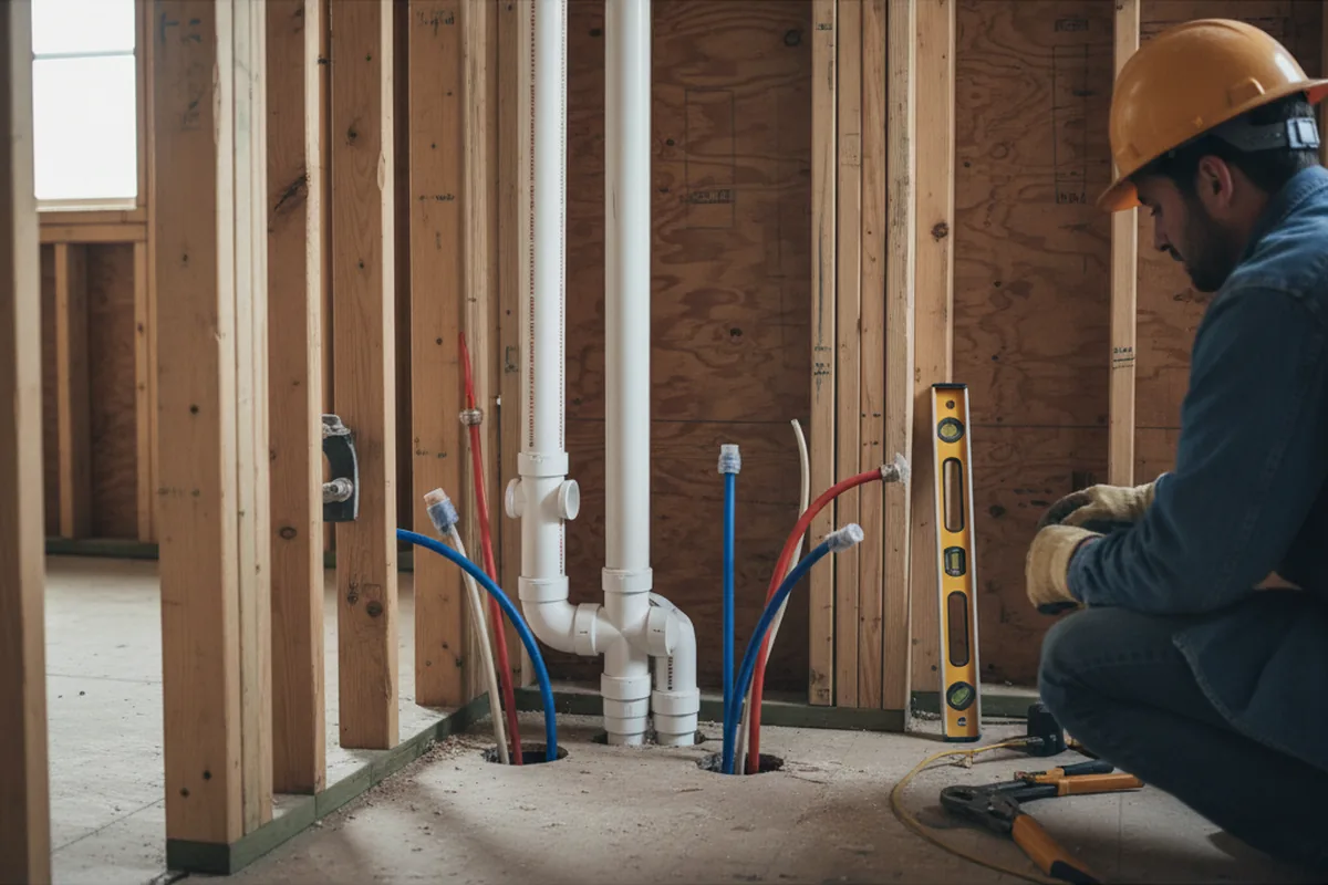 Drain and supply rough-in during Garbage Disposal Repair in Harleyville