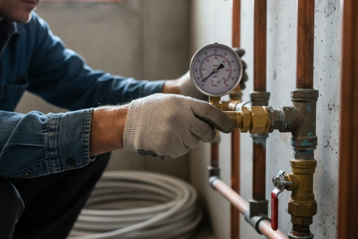 Pressure testing a repaired line during Water Line Repair in Harleyville